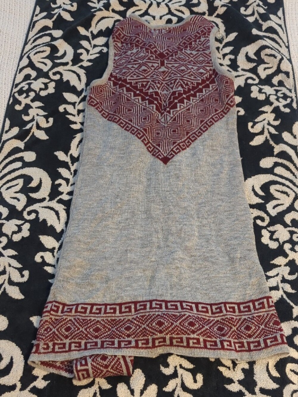 Almost Famous Gray Red Summer Weight Tunic Geometric Tribal Y2k Sleeveless - M - Picture 15 of 16